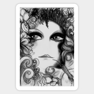 grey woodland fairy Jacqueline Mcculloch House of Harlequin Sticker